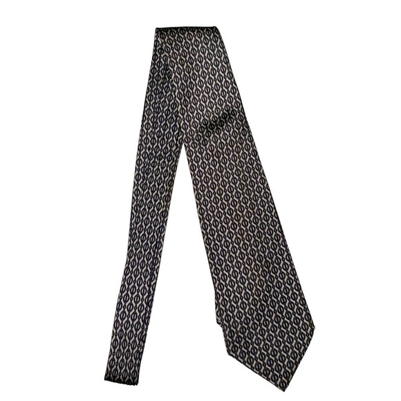 HERMES Paris Men’s 100% Silk Tie Gray Cream